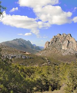 View of the Five Finger Mountain (Beflparmak) in North Cyprus