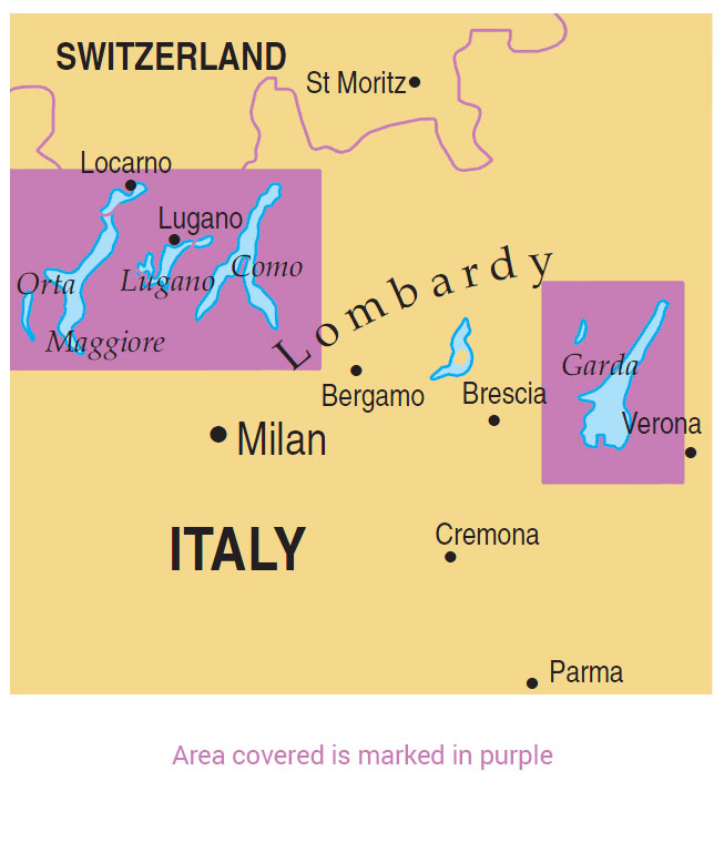 tourist map of italian lakes